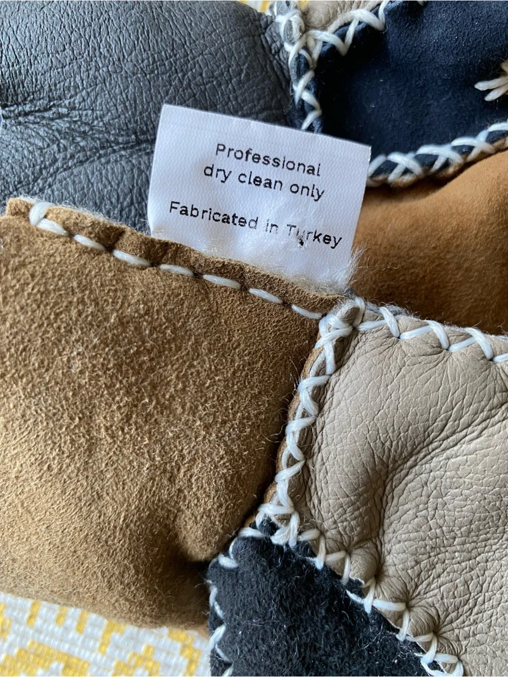 OVERLAND Shearling Sheepskin Leather Suede Baby Mittens Size 0-12 Month